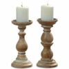3 Piece Solid Wood Tabletop Candlestick Set