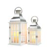 2 Piece Metal Tabletop Lantern Set