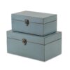 Keifer 2 Piece Mother of Pearl Handmade Box with Hinged Lid Set, 12", 8"W