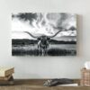 Calf On Abstract Fence - Wrapped Canvas Painting