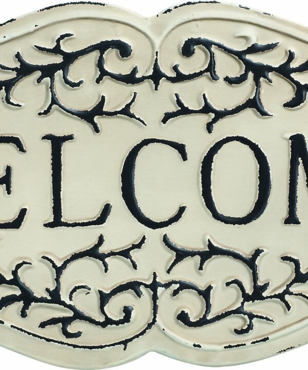 Kempner Metal White Welcome Sign Wall Decor