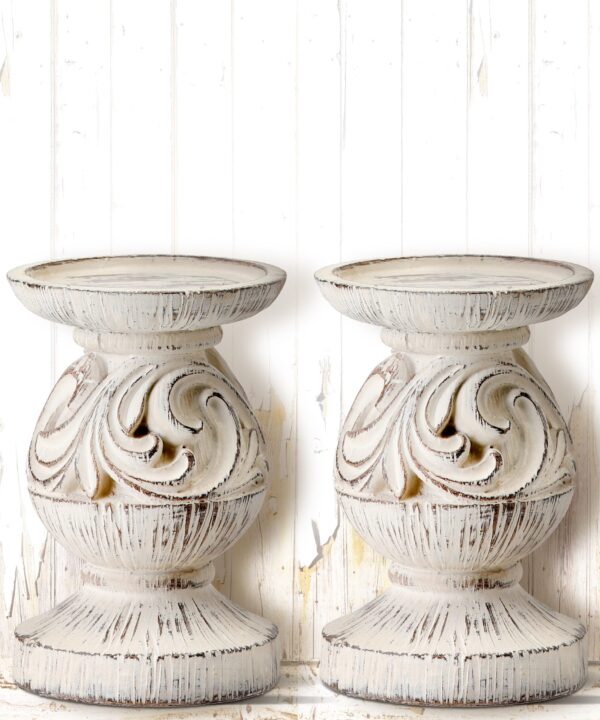 Scroll Pillar Small Resin Candlestick Scroll Pillar Small Resin Candlestick