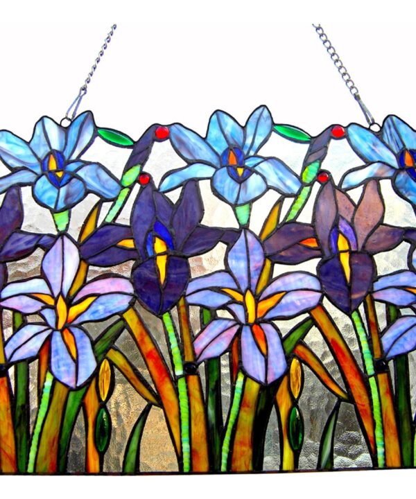 Tiffany Glass Iris Window Panel Tiffany Glass Iris Window Panel