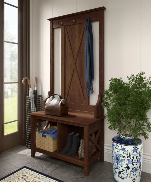 Cowdray 31.69” Wide Hall Tree with Bench and Shoe Storage