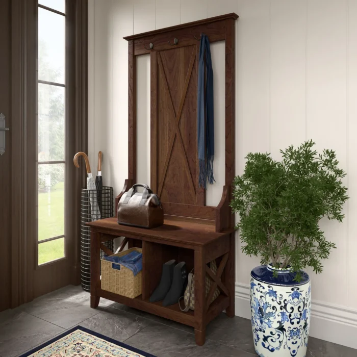 Cowdray 31.69” Wide Hall Tree with Bench and Shoe Storage