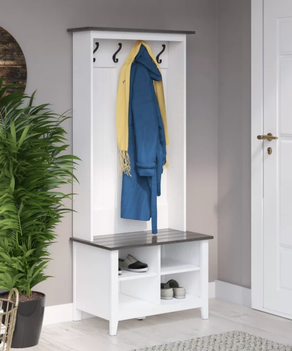 Jaydon 30” Wide Hall Tree with Bench and Shoe Storage