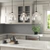 Gandhi 5 - Light Kitchen Island Linear Pendant with Wood Accents