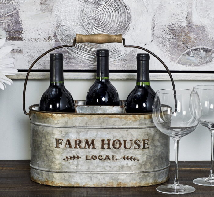 Saxton Tabletop Wine Bottle Rack in Silver