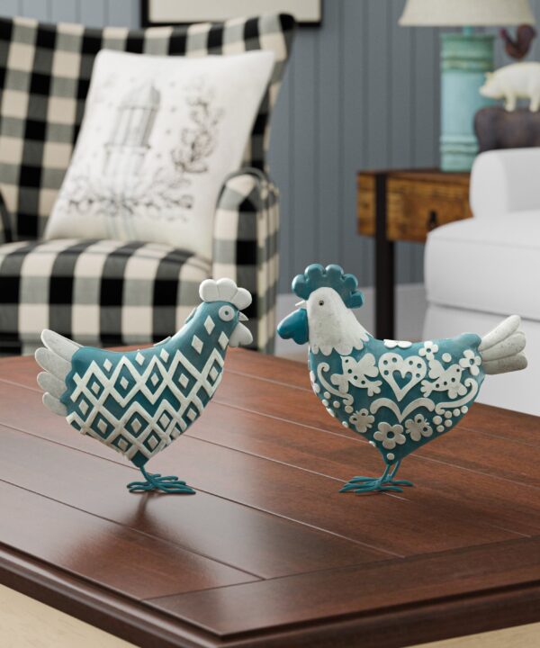 Sherlyn Farmhouse Chicken 2 Piece Figurine Set Sherlyn Farmhouse Chicken 2 Piece Figurine Set