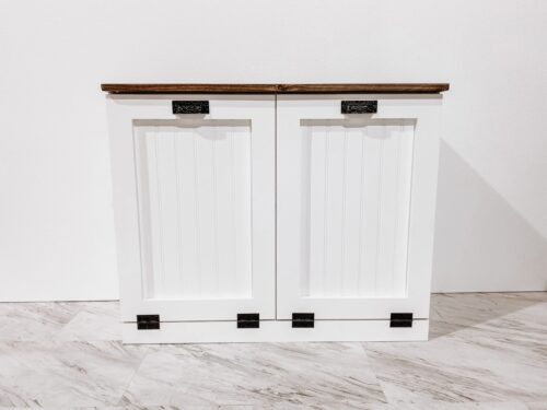 13 Gallons Solid Wood Open Farmhouse Trash Bin