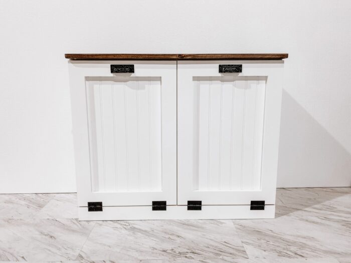 13 Gallons Solid Wood Open Farmhouse Trash Bin