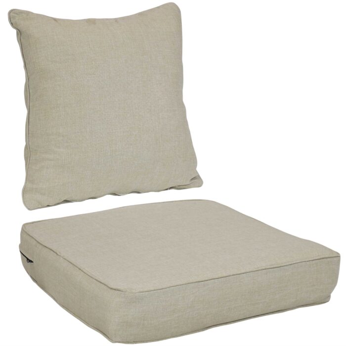 Sunnydaze Back and Seat Cushion Set for Indoor/Outdoor Deep Seating - Beige