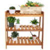Sunnydaze Meranti Wood Garden Shelf with Teak Oil Finish Sunnydaze Meranti Wood Garden Shelf with Teak Oil Finish