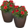 Sunnydaze Anjelica Outdoor Flower Pot Planter - Rust - 24-Inch - 2-Pack