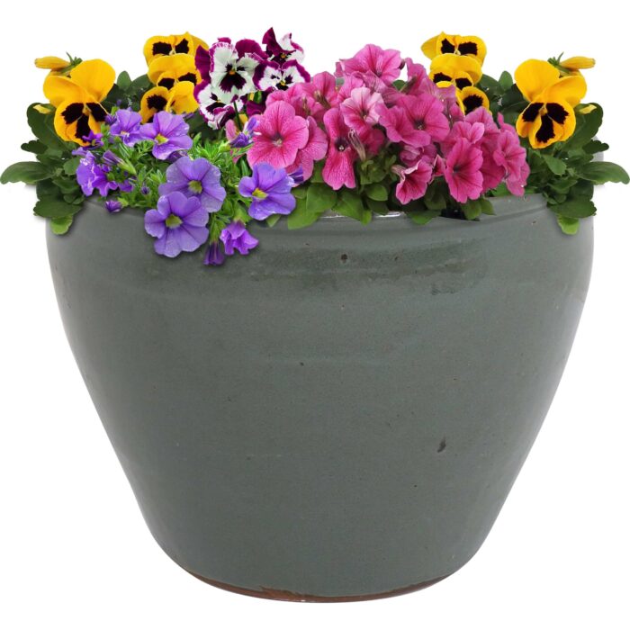 Sunnydaze Chalet Ceramic Indoor/Outdoor Planter - Gray - 15-Inch