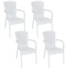 Sunnydaze Segesta Plastic Patio Armchair - Set of 4 - white Sunnydaze Segesta Plastic Patio Armchair - Set of 4 - white