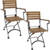Sunnydaze Essential European Chestnut Wooden Folding Bistro Armchair - Set of 2 Sunnydaze Essential European Chestnut Wooden Folding Bistro Armchair - Set of 2