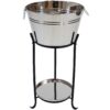 Sunnydaze Ice Bucket Drink Cooler with Stand and Tray - Stainless Steel Sunnydaze Ice Bucket Drink Cooler with Stand and Tray - Stainless Steel