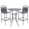 Sunnydaze Outdoor Black Scrolling Wrought Iron Bar Chair and Table Set Sunnydaze Outdoor Black Scrolling Wrought Iron Bar Chair and Table Set