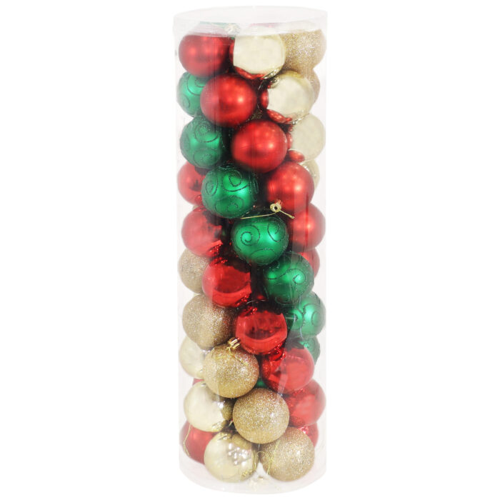 Sunnydaze Holly Jolly 50-Piece Assorted Christmas Ornament Set