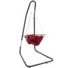 Sunnydaze Audrey Hammock Chair with Stand - Cushion and Armrest - Red Sunnydaze Audrey Hammock Chair with Stand - Cushion and Armrest - Red