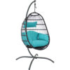 Sunnydaze Penelope Hanging Egg Chair with Seat Cushions and Stand - 78-Inch Sunnydaze Penelope Hanging Egg Chair with Seat Cushions and Stand - 78-Inch
