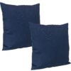 Sunnydaze 2 Outdoor Decorative Throw Pillows - 17 x 17-Inch - Navy