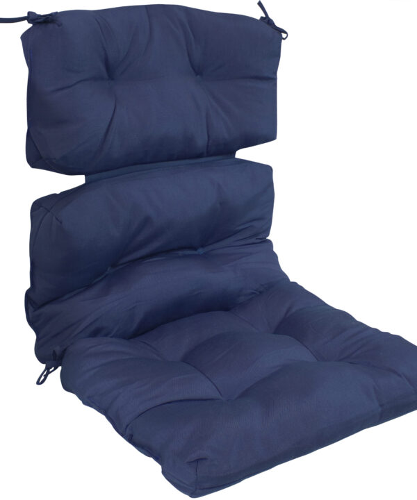 Sunnydaze Tufted High Back Olefin Indoor/Outdoor Patio Chair Cushion - Blue