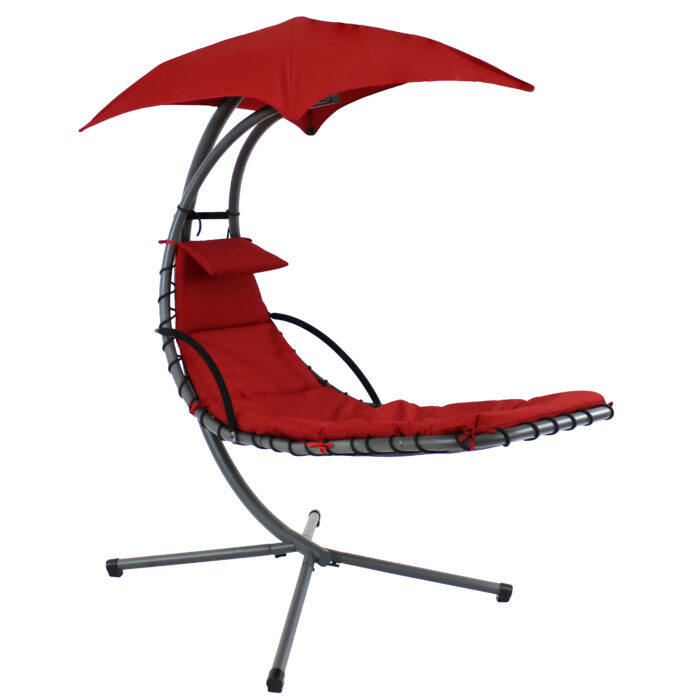 Sunnydaze Floating Chaise Lounge Chair, Red
