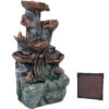 Sunnydaze Driftwood and Flourishing Stems Solar Water Fountain with Battery Backup - 30-Inch