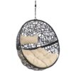Sunnydaze Jackson Hanging Egg Chair - Resin Wicker - Cream Cushions Sunnydaze Jackson Hanging Egg Chair - Resin Wicker - Cream Cushions