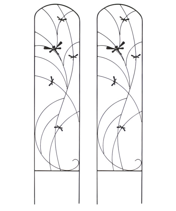 Sunnydaze Set of 2 Dragonfly Delight Steel Decorative Garden Trellis - 55-Inch