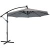 Sunnydaze Offset Patio Umbrella with Solar LED Lights - 9-Foot - Smoke Sunnydaze Offset Patio Umbrella with Solar LED Lights - 9-Foot - Smoke