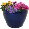 Sunnydaze Chalet Ceramic Indoor/Outdoor Planter - Imperial Blue - 15-Inch Sunnydaze Chalet Ceramic Indoor/Outdoor Planter - Imperial Blue - 15-Inch