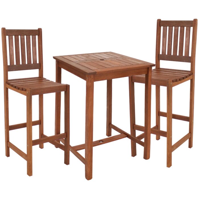 Sunnydaze 3-Piece Meranti Bar Set