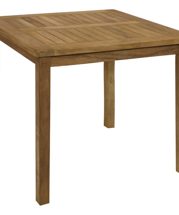 Sunnydaze Teak Outdoor Square Dining Table - Light Stain Finish - 32-Inch