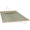 Sunnydaze Spreader Bar Hammock - Khaki Stripe