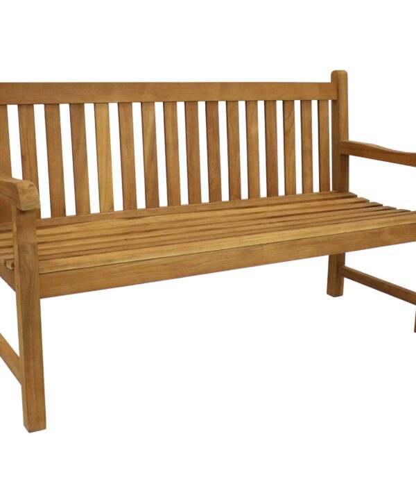 Sunnydaze Teak Outdoor Patio Garden Bench - Mission Style - 2-Person - 60-Inch