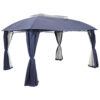 Sunnydaze Soft Top Patio Gazebo - 10x13 Foot Gazebo with Mesh Screen and Privacy Wall - Navy Sunnydaze Soft Top Patio Gazebo - 10x13 Foot Gazebo with Mesh Screen and Privacy Wall - Navy
