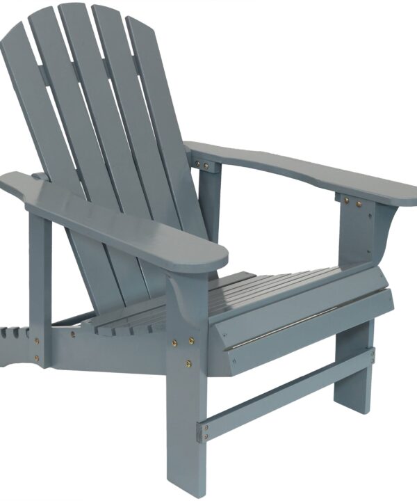 Sunnydaze Wooden Outdoor Adirondack Chair with Adjustable Backrest, 250-Pound Weight Capacity, Gray, One