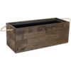Sunnydaze Rectangle Acacia Wood Tray Planter with Handles Sunnydaze Rectangle Acacia Wood Tray Planter with Handles