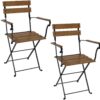 Sunnydaze Basic European Chestnut Wooden Folding Bistro Armchair - Set of 2 Sunnydaze Basic European Chestnut Wooden Folding Bistro Armchair - Set of 2