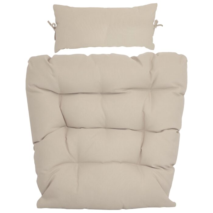 Sunnydaze Replacement Seat Cushion and Headrest Pillow for Caroline Egg Chair, Beige