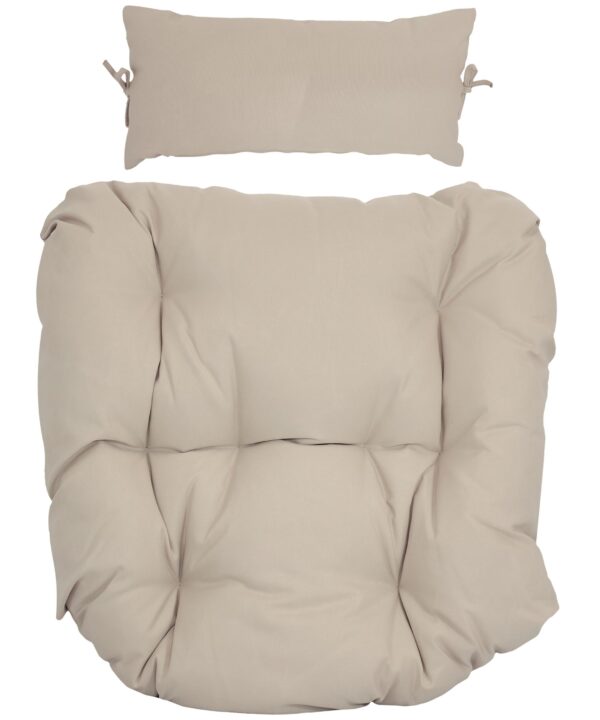 Sunnydaze Replacement Seat Cushion and Headrest Pillow for Danielle Egg Chair, Beige