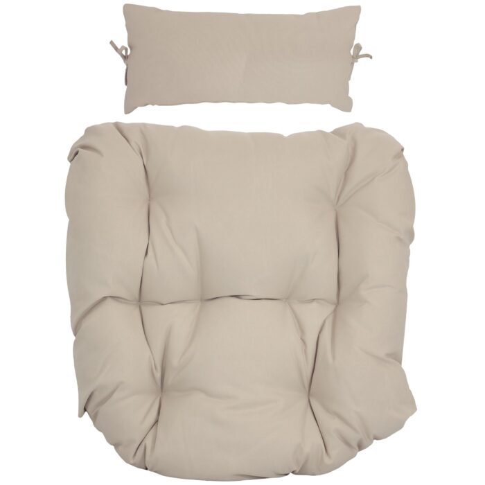 Sunnydaze Replacement Seat Cushion and Headrest Pillow for Danielle Egg Chair, Beige