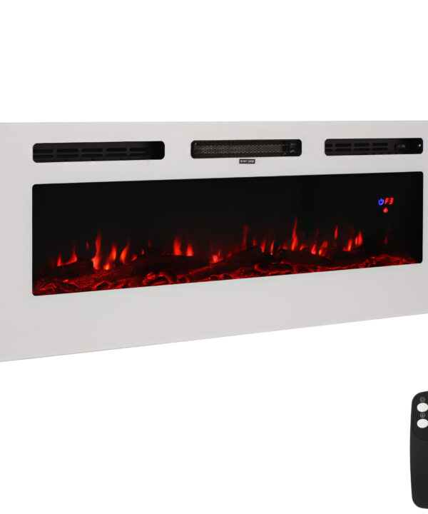 Sunnydaze Sophisticated Hearth 50" Indoor Electric Fireplace - White