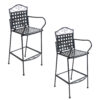 Sunnydaze Outdoor Black Wrought Iron Scrolling Bar Chairs - Set of 2 Sunnydaze Outdoor Black Wrought Iron Scrolling Bar Chairs - Set of 2