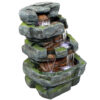 Sunnydaze Outdoor Electric Tiered Stone Waterfall with LED Lights - 23-Inch