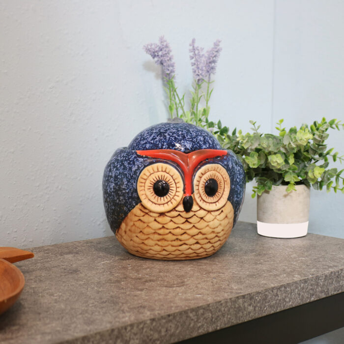 Sunnydaze Ceramic Owl Indoor Tabletop Water Fountain – 6-Inch