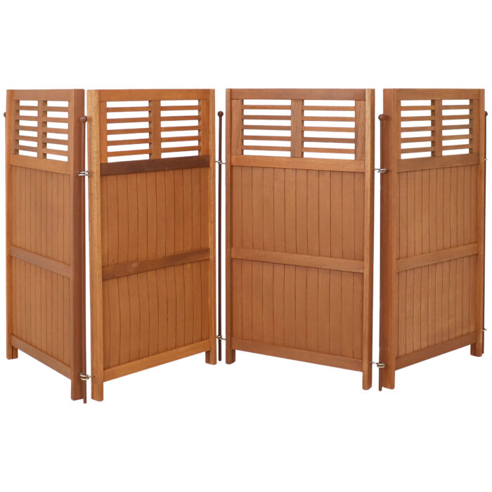 Sunnydaze Folding Outdoor Wood Privacy Screen - Patio Panel Divider - 44-Inch Tall
